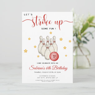 Strike Up Some fun bowling birthday Invitation