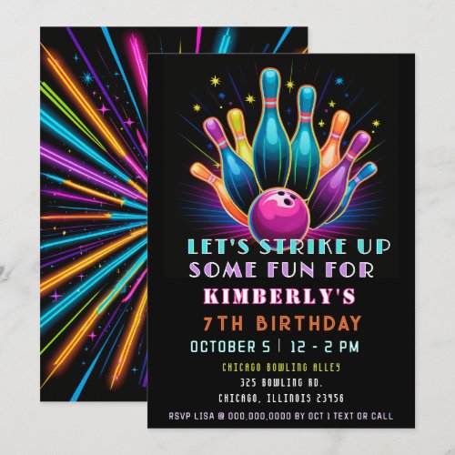Strike Up Some Fun Neon Glow Bowling Birthday