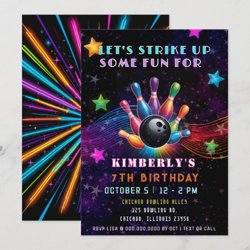 Strike Up Some Fun Neon Glow Bowling Birthday