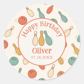 Strike Up Some Fun Vintage Bowling Party Sticker