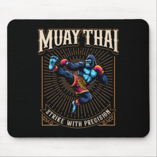 Strike With Precision - Cool Muay Thai Gorilla Kic Mouse Pad