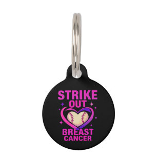 Strikeout Breast Cancer Awareness Domestic Violenc Pet ID Tag