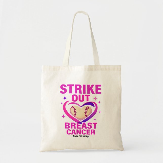 Strikeout Breast Cancer Awareness Domestic Violenc Tote Bag (Front)