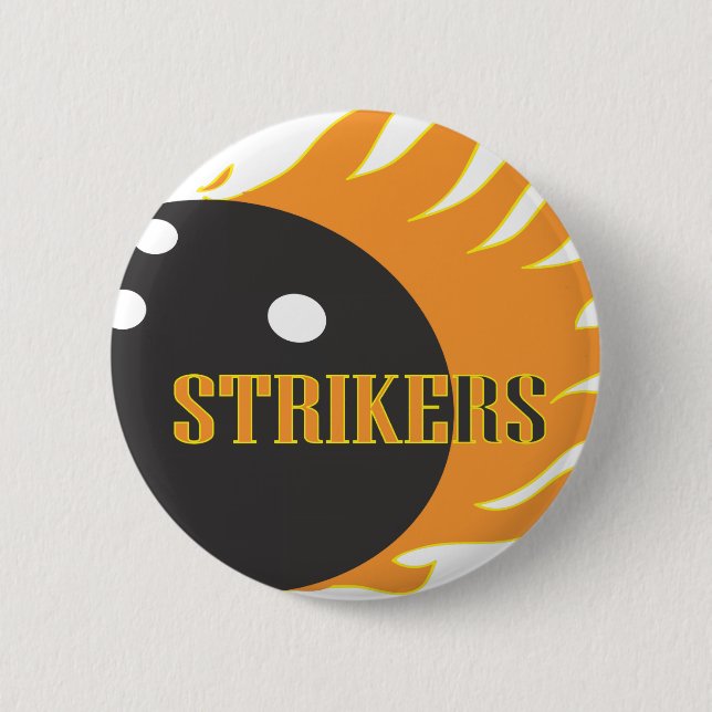 Strikers Orange Pinback Button (Front)