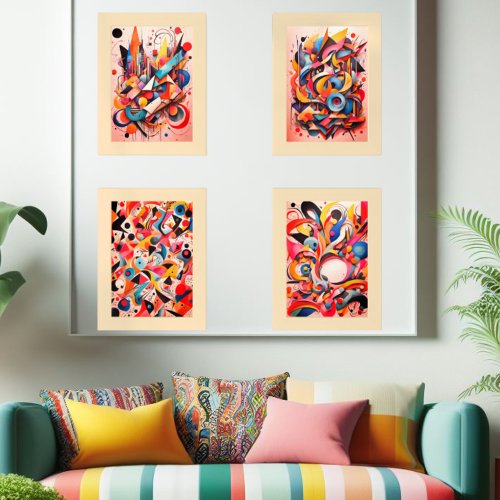 Striking Abstract Design Wall Art Sets