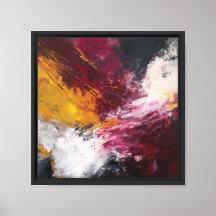 Striking Abstract Expressionism Yellow Red White