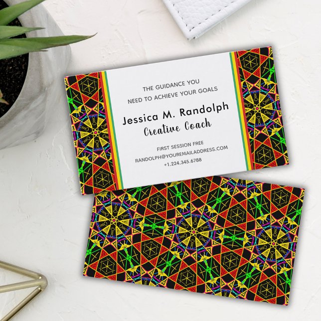Striking African Colors Tribal Style Pattern Business Card (Creator Uploaded)
