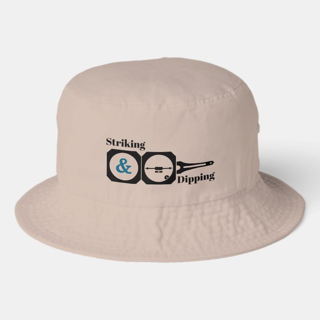 Striking and Dipping- Geologist's Transit Compass Bucket Hat (Front)