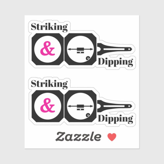 Striking and Dipping- Geologist's Transit Compass Sticker (Sheet)