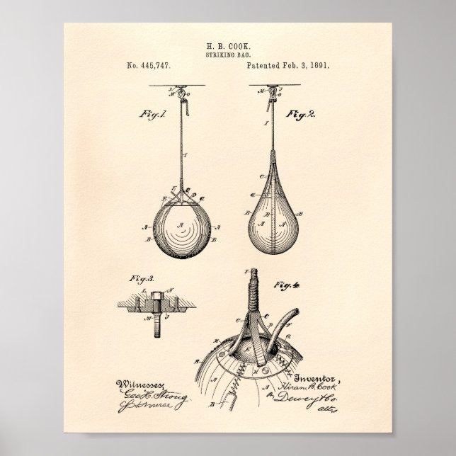 Striking Bag 1891 Patent Art - Old Peper Poster (Front)