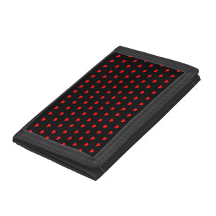 Striking Black And Red Hearts Girl's Tri-fold Wallet