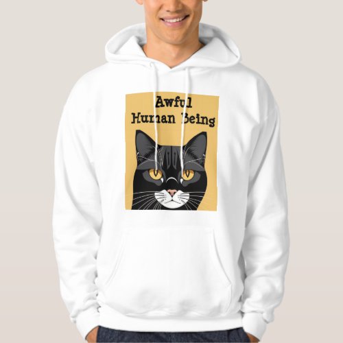 Striking Black and White Cat with Golden Eyes Hoodie