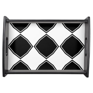 Striking Black and White Pattern Serving Tray