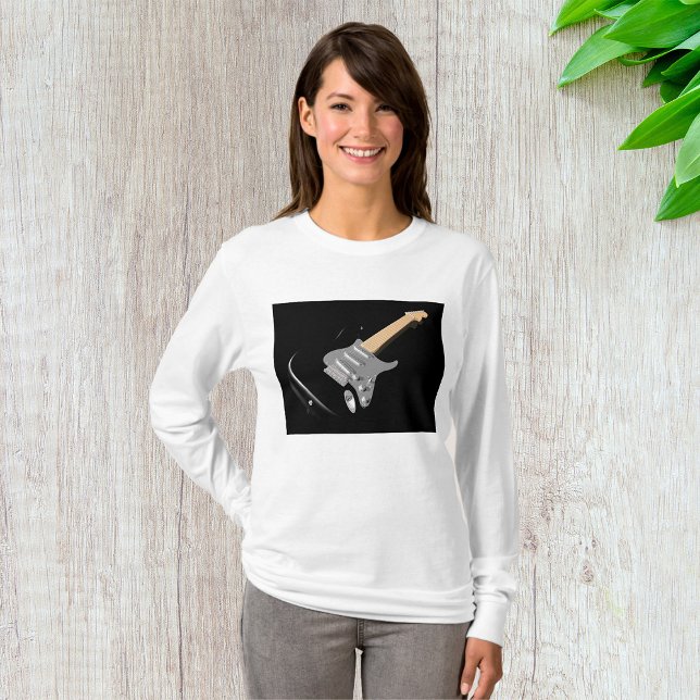 Striking Black Electric Guitar Musical Instrument  T-Shirt (Creator Uploaded)