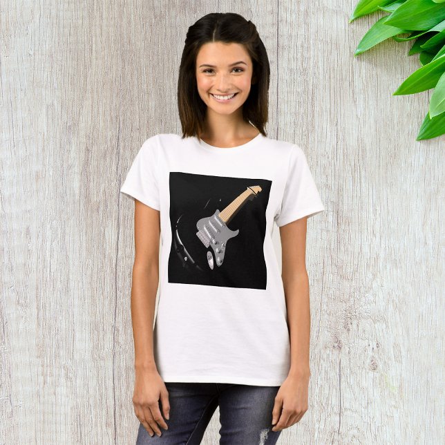 Striking Black Electric Guitar Musical Instrument  T-Shirt (Creator Uploaded)