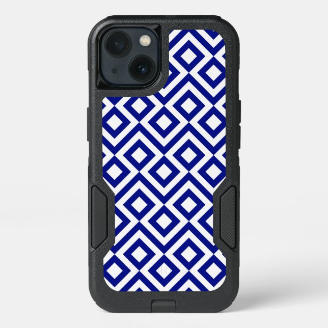 Striking Blue and White Meander Otterbox iPhone Case (Back)