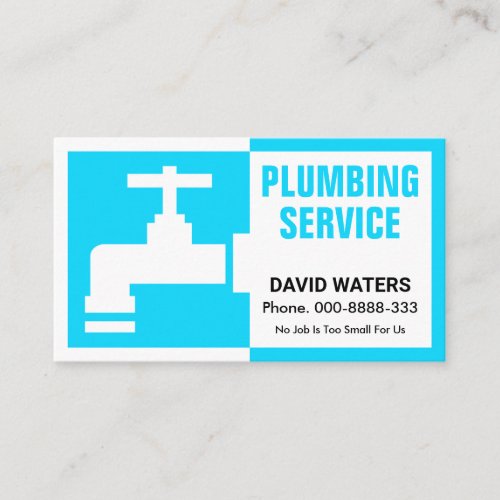 Striking Blue Faucet Frame Plumbing Business Card