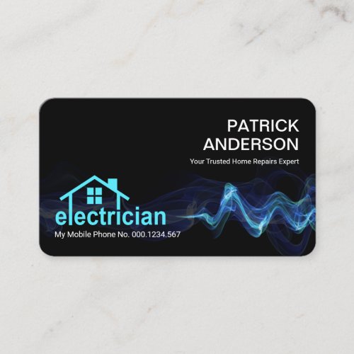 Striking Blue Lightning Home Repairs Business Card