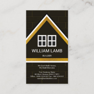 Striking Brick Wall Gold Home Builder Construction Business Card