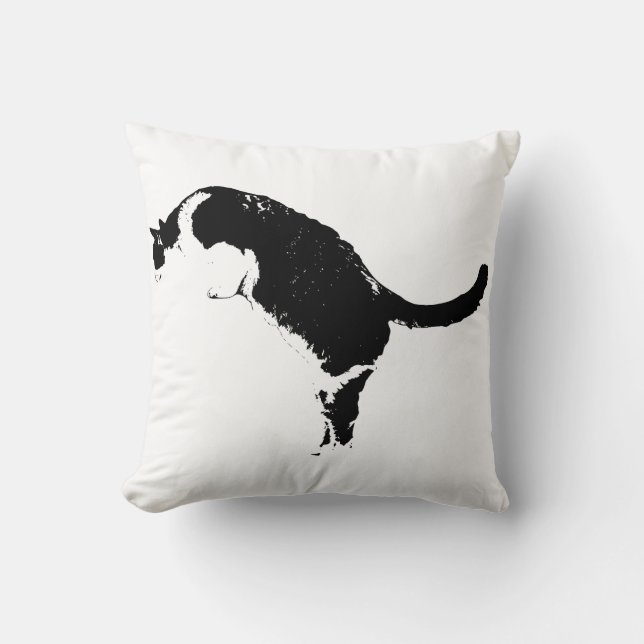 Striking Cat Accent Throw Pillow (Front)
