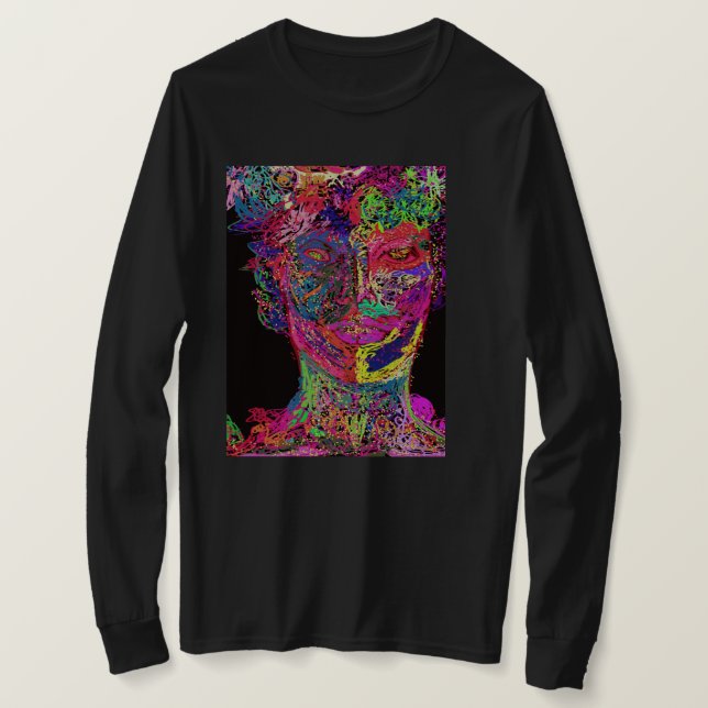 Striking Colors Female Silhouette  T-Shirt (Design Front)