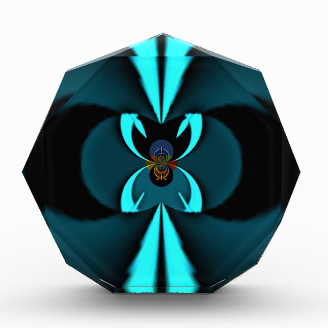 Striking Cutting-Edge Cyan and Black Vector Design Award (Front)