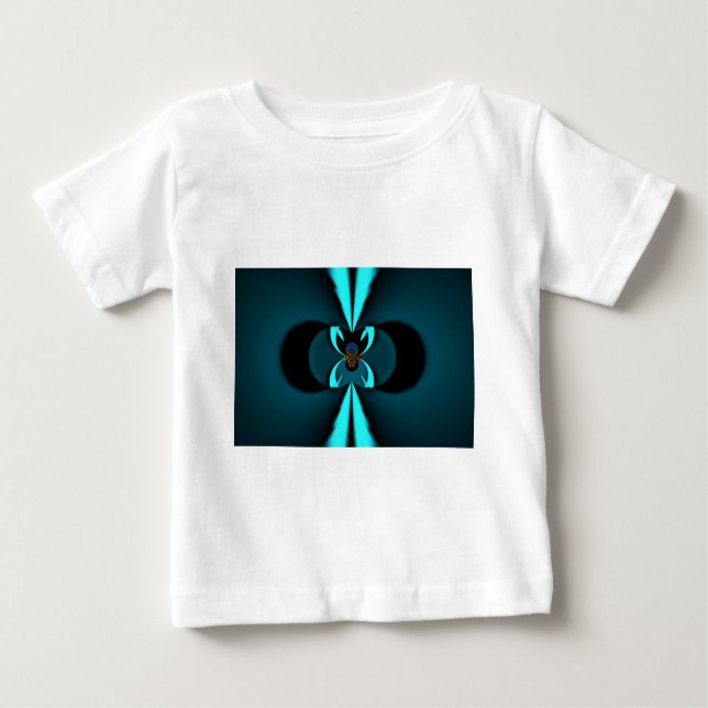Striking Cutting-Edge Cyan and Black Vector Design Baby T-Shirt (Front)