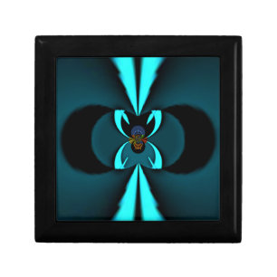 Striking Cutting-Edge Cyan and Black Vector Design Jewelry Box