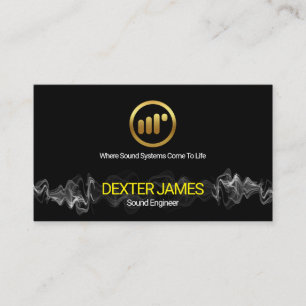 Striking Electric Audio Waves Sound Engineer Business Card
