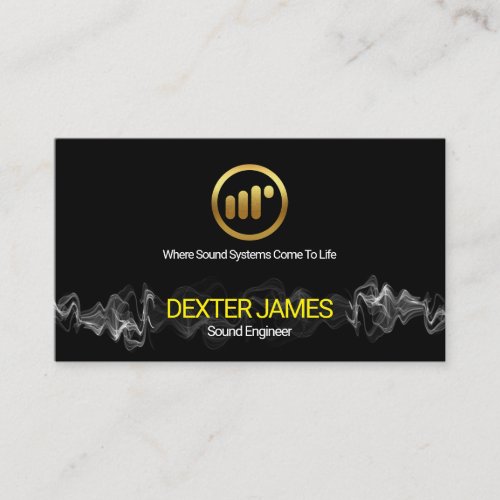 Striking Electric Audio Waves Sound Engineer Business Card