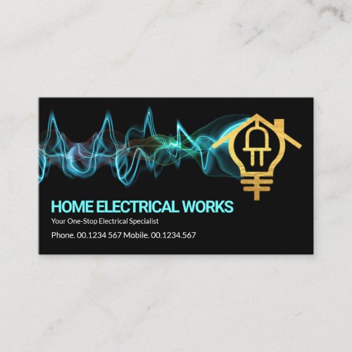Striking Electrical Charge Creative Gold Home Bulb Business Card