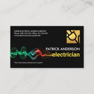 Striking Electrician Lightning Power Business Card