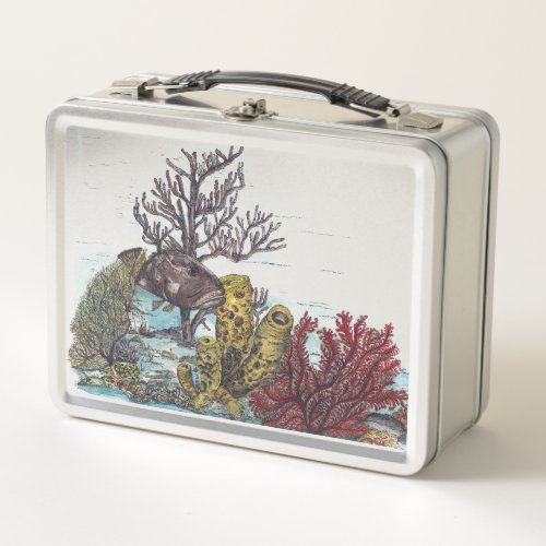 Striking Endangered Coral Reefs Watercolours Metal Lunch Box