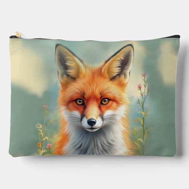 Striking Eyes of a Cunning Red Fox   Accessory Pouch (Front)