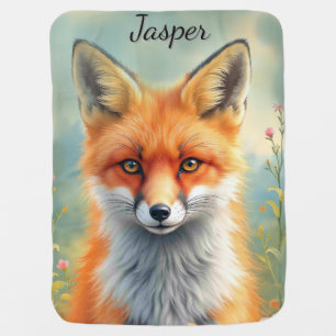 Striking Eyes of a Cunning Red Fox Baby Blanket