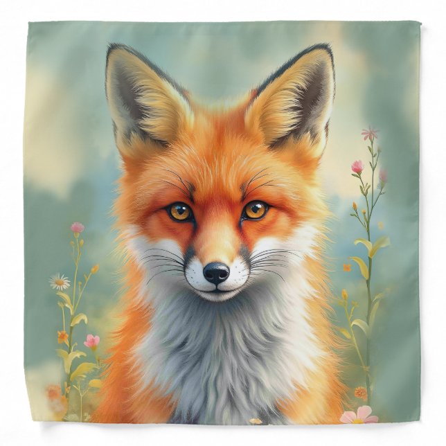 Striking Eyes of a Cunning Red Fox   Bandana (Front)