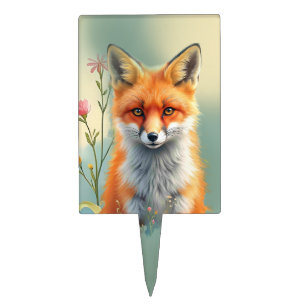 Striking Eyes of a Cunning Red Fox   Cake Topper