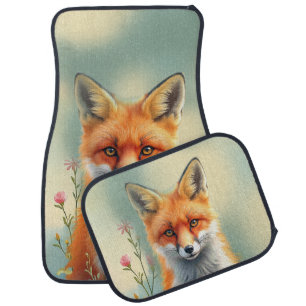 Striking Eyes of a Cunning Red Fox   Car Floor Mat