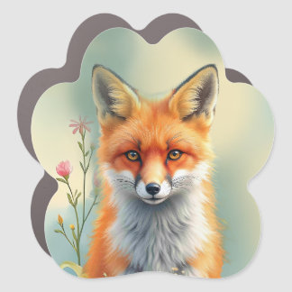 Striking Eyes of a Cunning Red Fox   Car Magnet