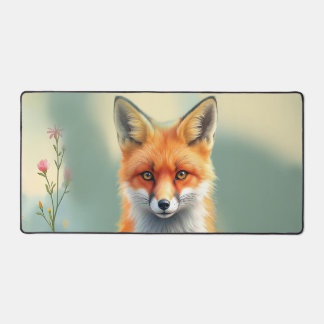 Striking Eyes of a Cunning Red Fox Desk Mat