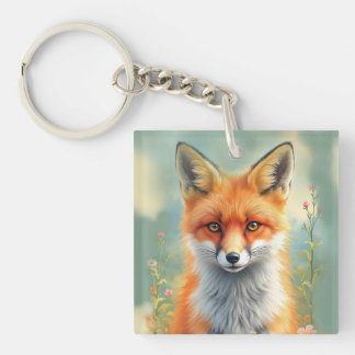 Striking Eyes of a Cunning Red Fox   Keychain