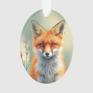 Striking Eyes of a Cunning Red Fox Ornament