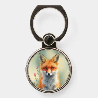 Striking Eyes of a Cunning Red Fox   Phone Ring Stand