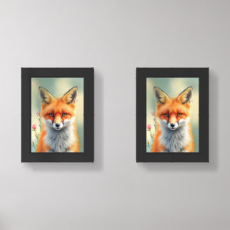 Striking Eyes of a Cunning Red Fox Wall Art Sets