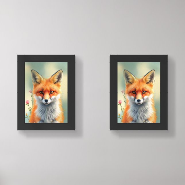 Striking Eyes of a Cunning Red Fox   Wall Art Sets (Front)