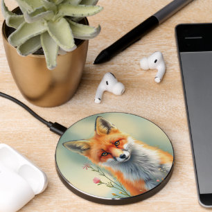 Striking Eyes of a Cunning Red Fox   Wireless Charger