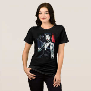Striking Femme Fatale Film-Noir  Tri-Blend Shirt