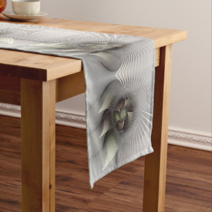 Striking Figure, Modern Abstract Fractal Art Long Table Runner