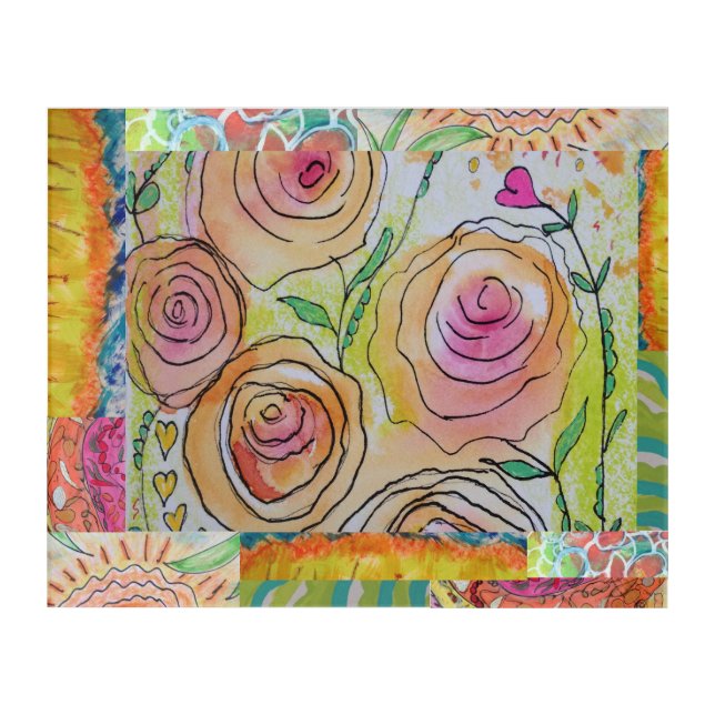 Striking Floral Abstract  Acrylic Print (Front)