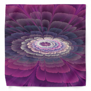 Striking Flower Colorful Abstract Fractal Art Pink Bandana